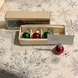 Pottery Barn - place-card holders - Red / Green - ornaments.